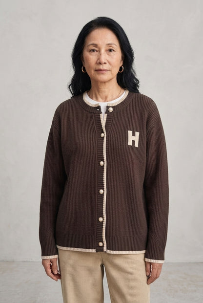 Honor Iris | Ribbed Knit Button Cardigan
