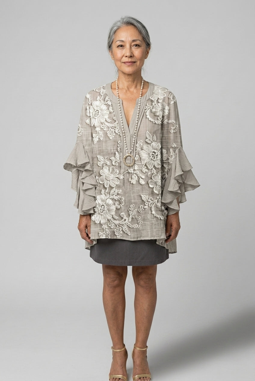 Thomasina Fabienne | Floral Ruffle Blouse