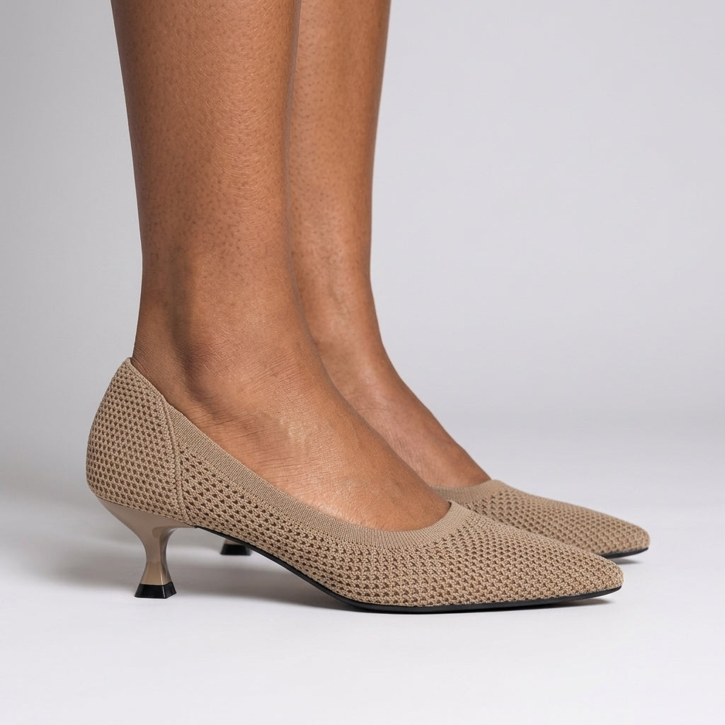 Brontë Arabella | Knit Kitten Heel Pumps