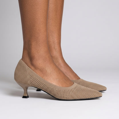 Brontë Arabella | Knit Kitten Heel Pumps