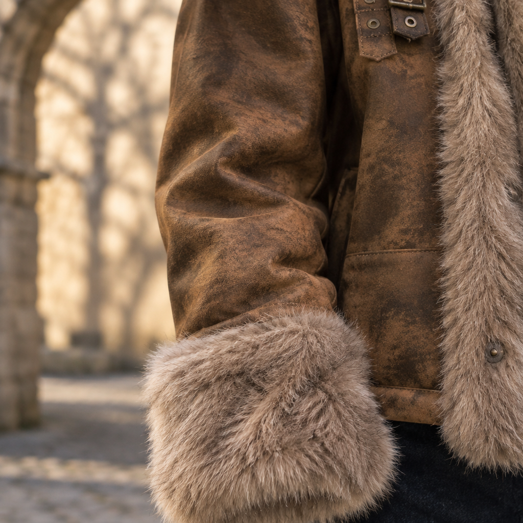 Zuris | Faux Fur Patchwork Biker Jacket