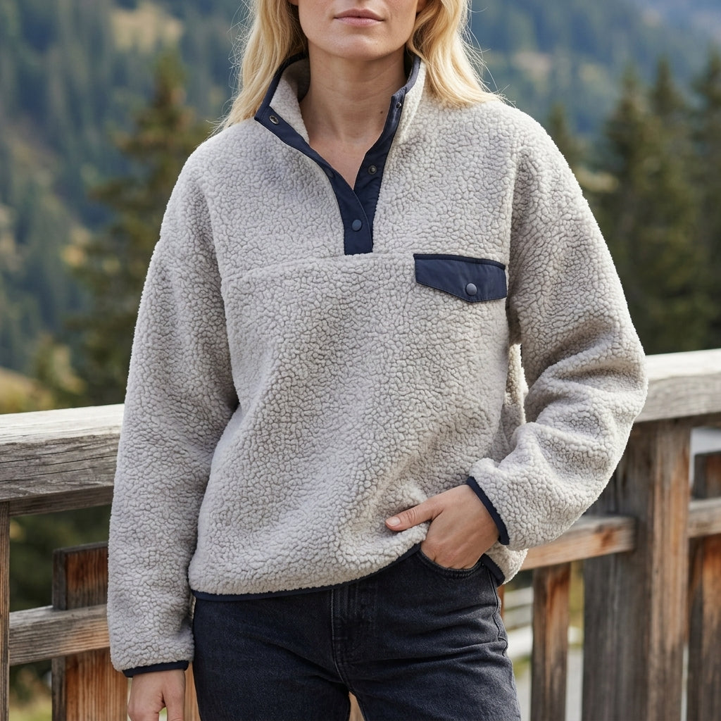 Wavia | Funnel Neck Half-Zip Sweatshirt