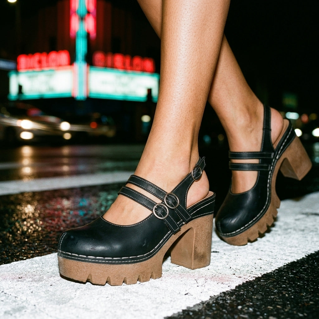 Ghislaine | Slingback Platform Heels