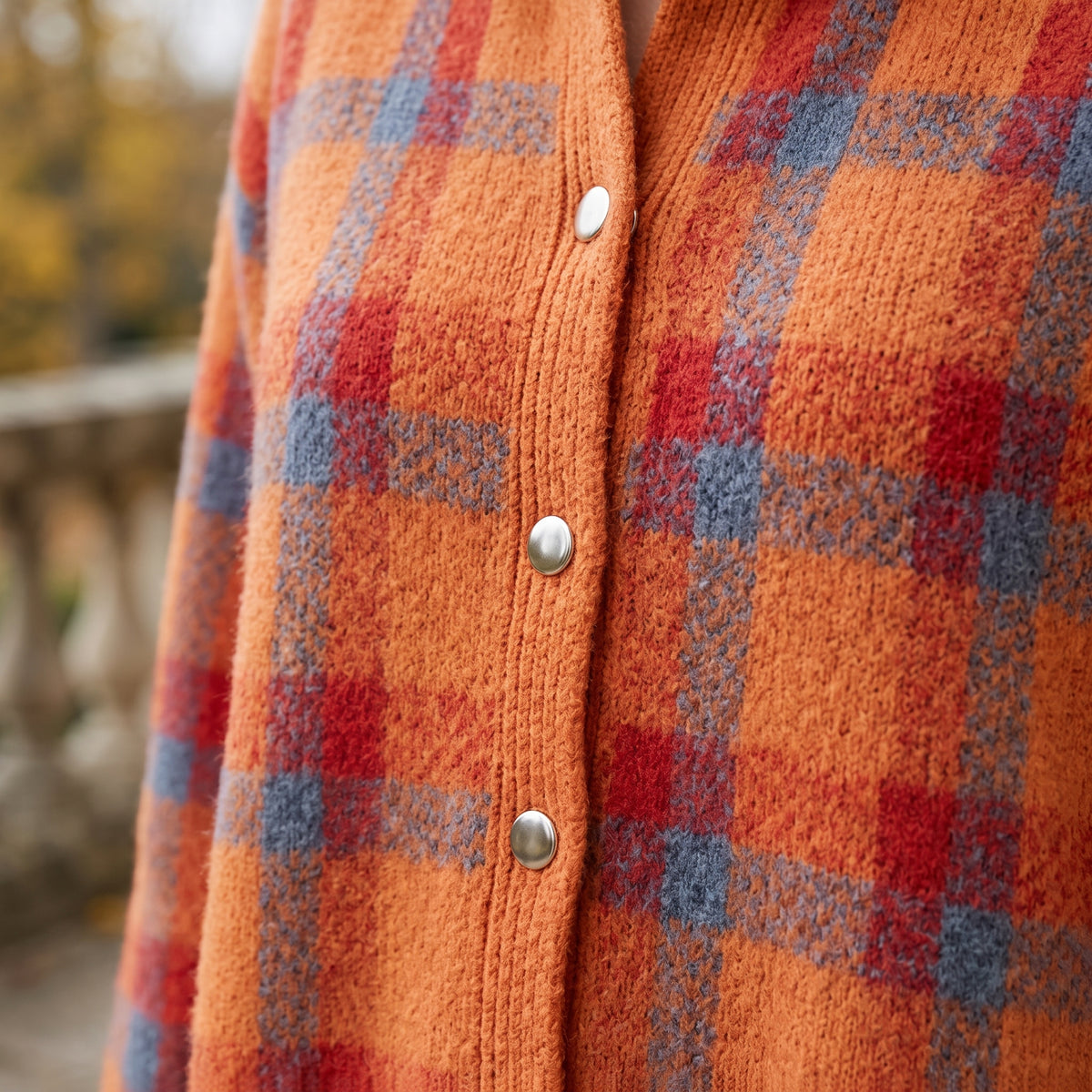 Kata | Oversized Plaid Knit Cardigan