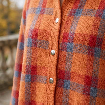 Kata | Oversized Plaid Knit Cardigan