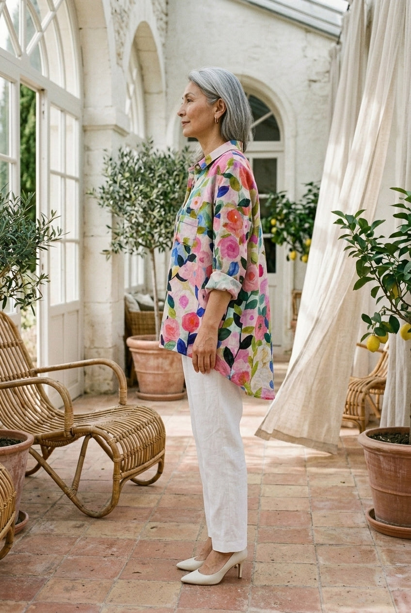 Gwyneth Helena | Floral Oversized Collar Blouse