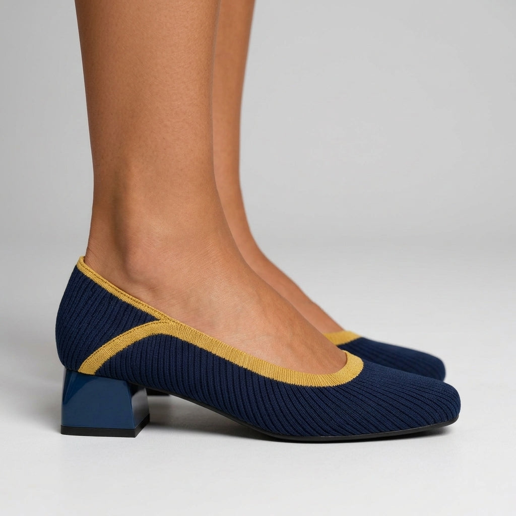 Solange | Woven Block Heel Pumps