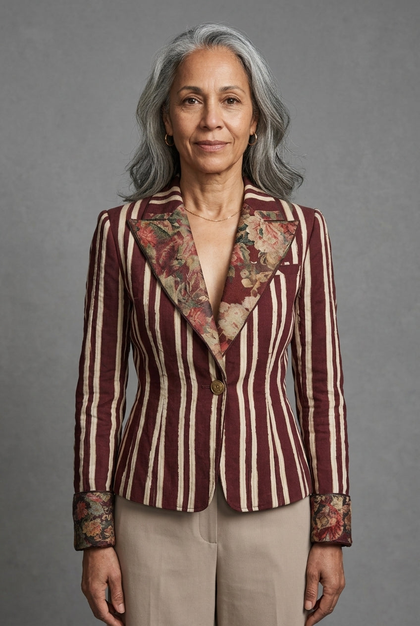 Lauranne | Bohemian Striped Tailored Blazer