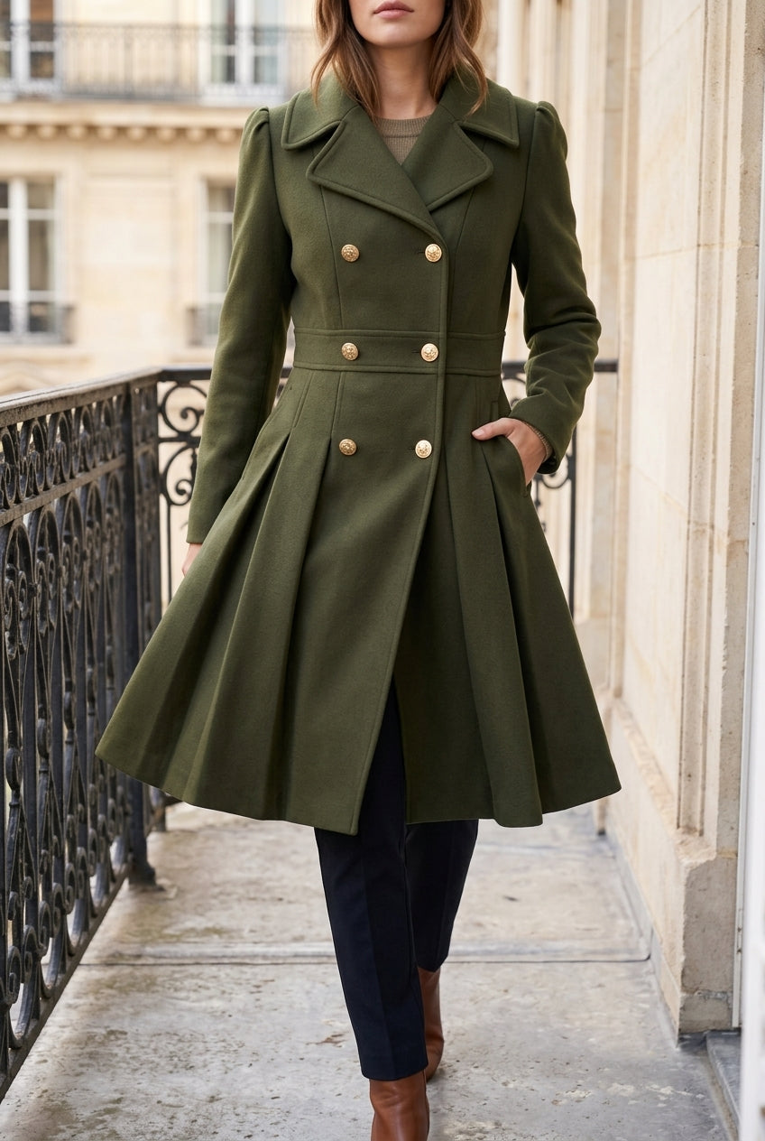 Kia | Double Button Long-Sleeve Coat