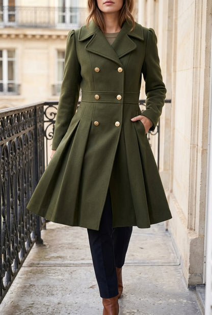 Kia | Double Button Long-Sleeve Coat