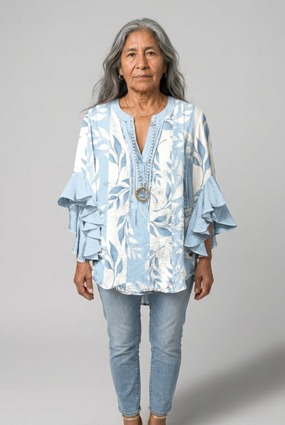 Thomasina Fabienne | Floral Ruffle Blouse