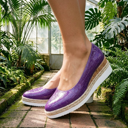 Remy Fabiola | Croc-Textured Espadrille Heels