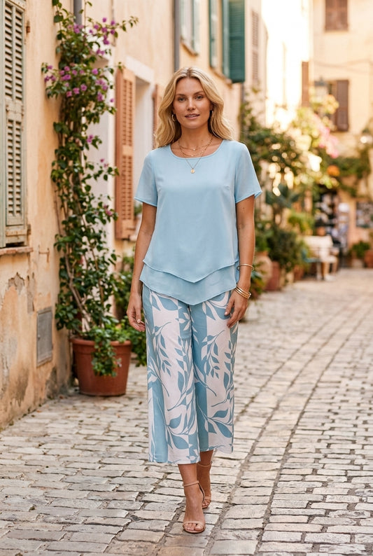 Lorenza | Leaf Print Two-Piece Set