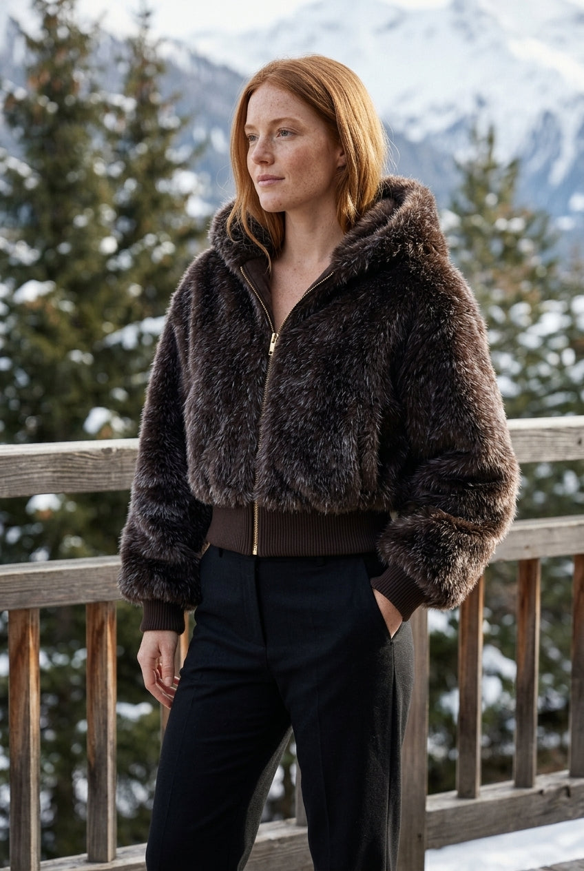 Emora | Faux Fur Hooded Jacket