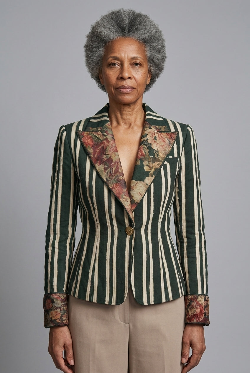 Lauranne | Bohemian Striped Tailored Blazer