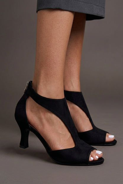 Elegant Open Toe Heels for Women, Orthopedic Support Cushioned Arch Stable Heel, for Work, Events & Special Occasions
