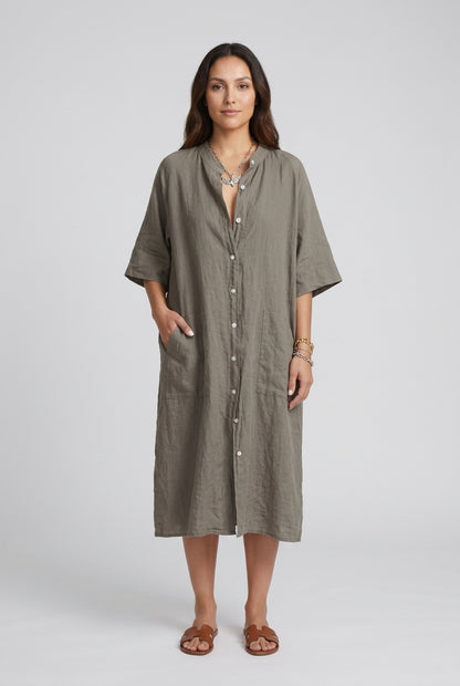Relaxed Shirt Dress for Women, Lightweight Button-Front Bohemian, for Vacation, Casual Wear, Beach & Everyday