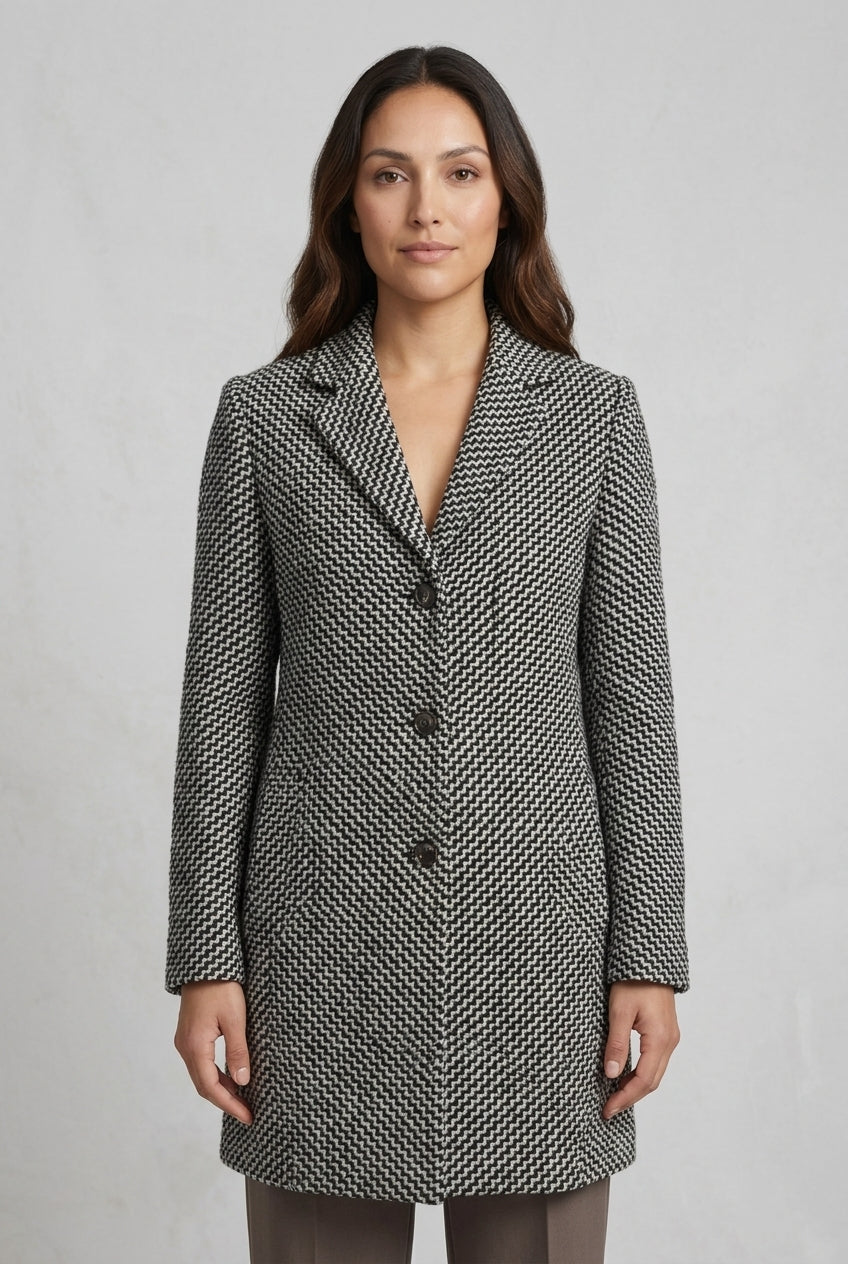 Sage | Women's Warm Winter Tailored Insulated Coat With Pockets