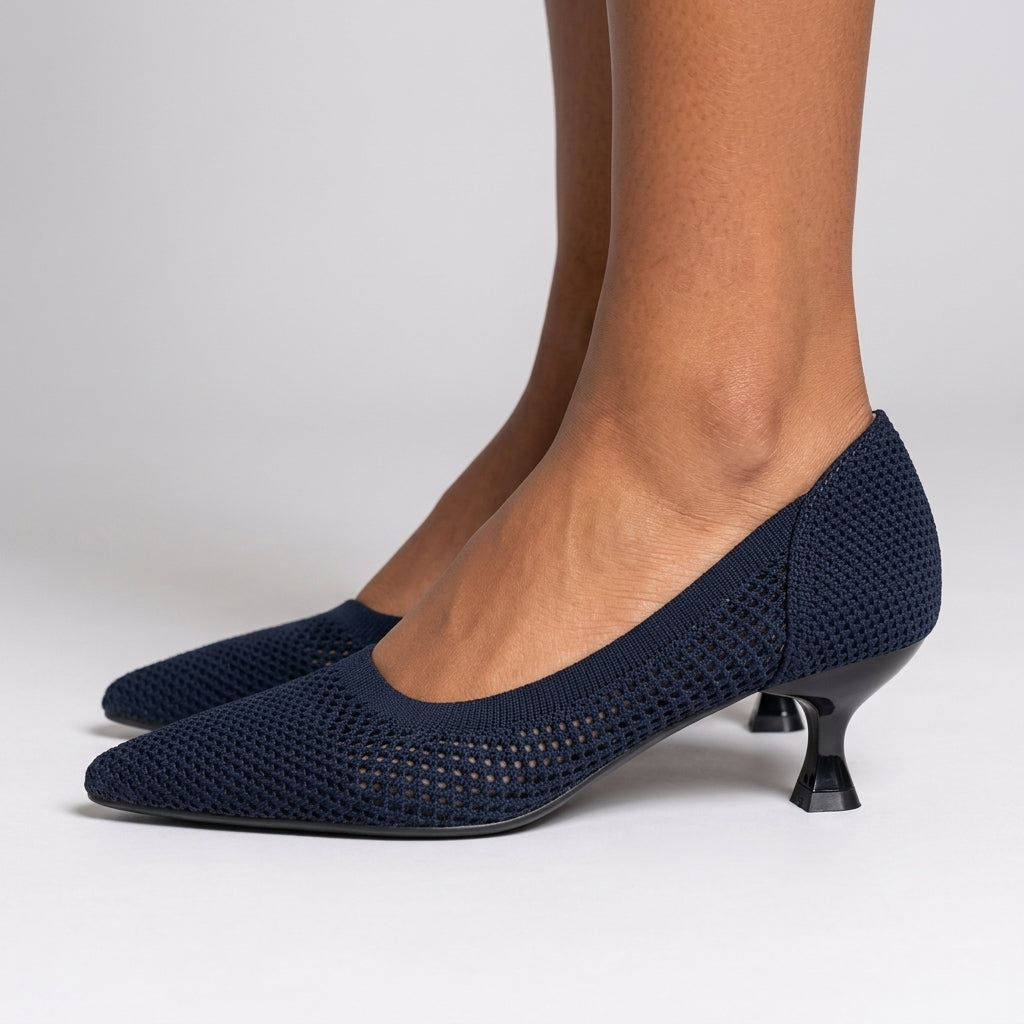 Brontë Arabella | Knit Kitten Heel Pumps