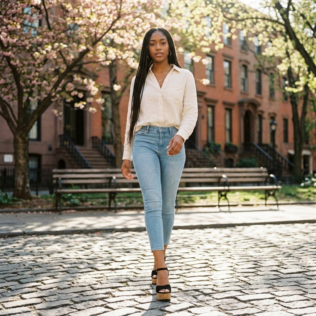 Desiree | Textured Ankle Strap Heel