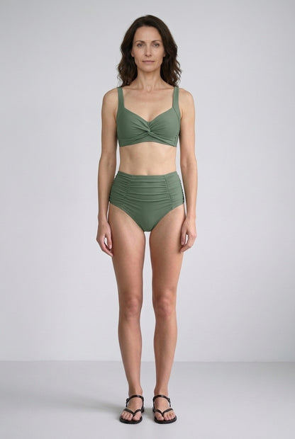 Elegant High-Waist Bikini Set for Women, Bandeau Neckline Smooth Silhouette, for Beach, Vacation, Summer & Everyday Wear