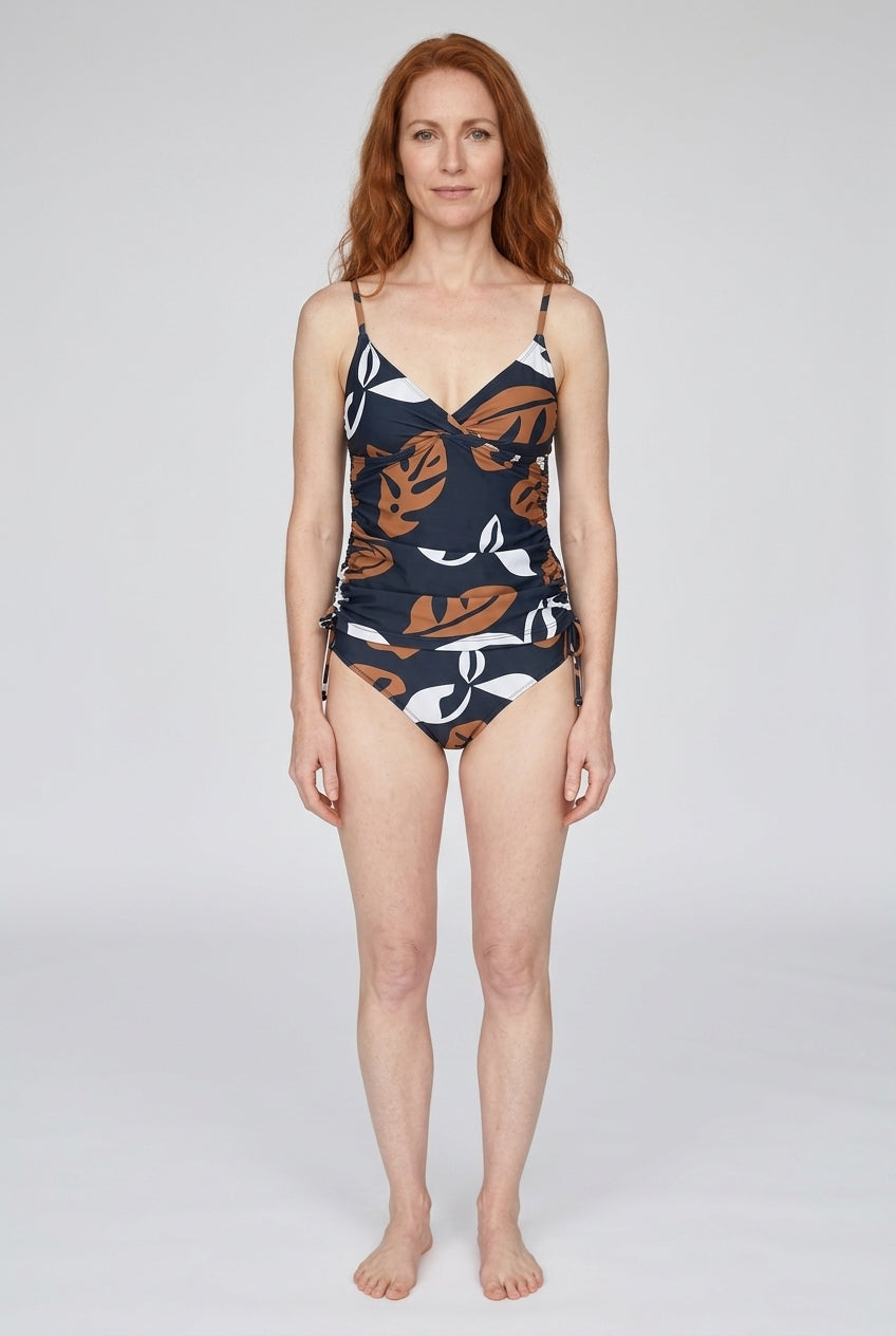 Flattering Printed Tankini Swimsuit for Women, V-Neckline Quick-Dry Lined, for Beach, Pool, Vacation & Everyday Wear