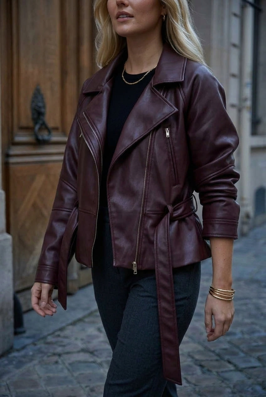 Asha | Vintage Faux Leather Trench Coat