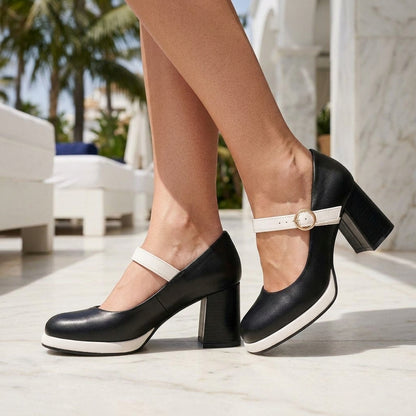 Katinka | Mary Jane Block Heel Loafers