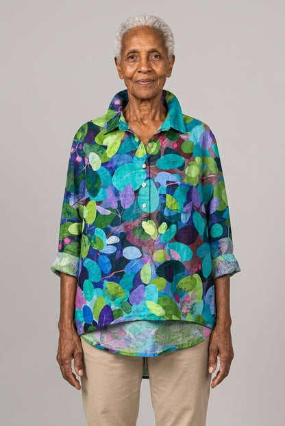 Gwyneth Helena | Floral Oversized Collar Blouse