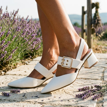 Lena Sioned | Buckle Strap Mule Heel