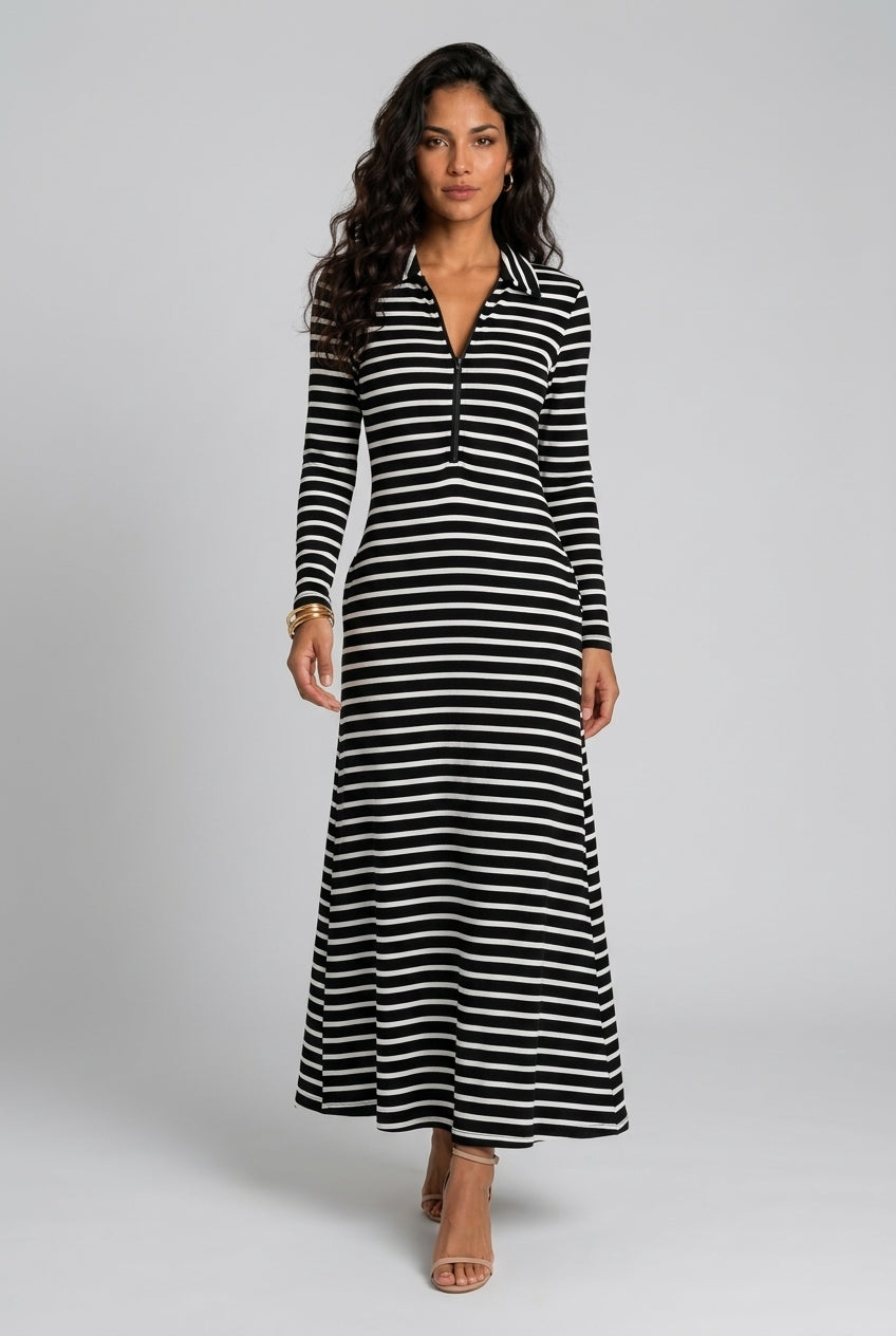 Utia | Knit Zip Maxi Dress