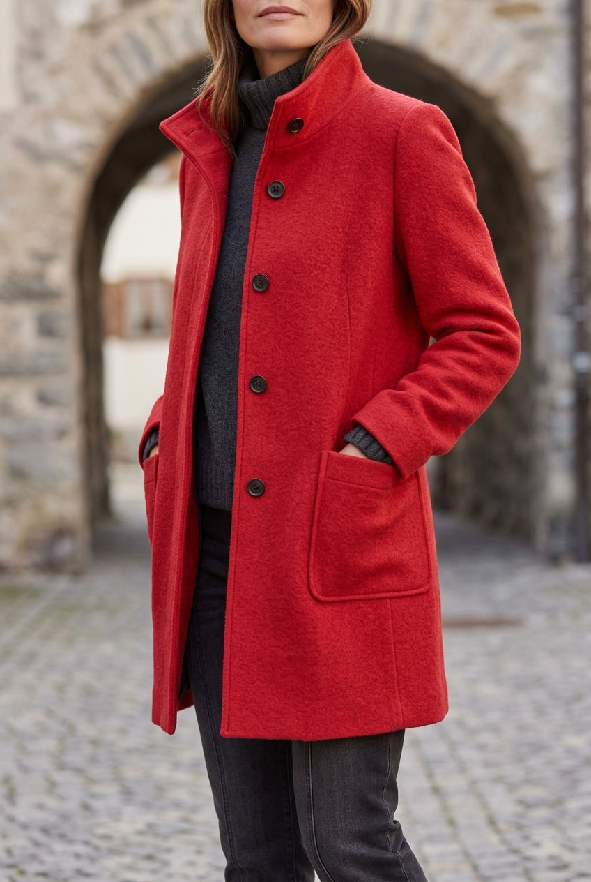 Lea | Stand-Collar Structured Winter Coat