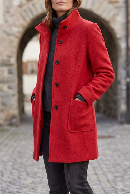 Lea | Stand-Collar Structured Winter Coat