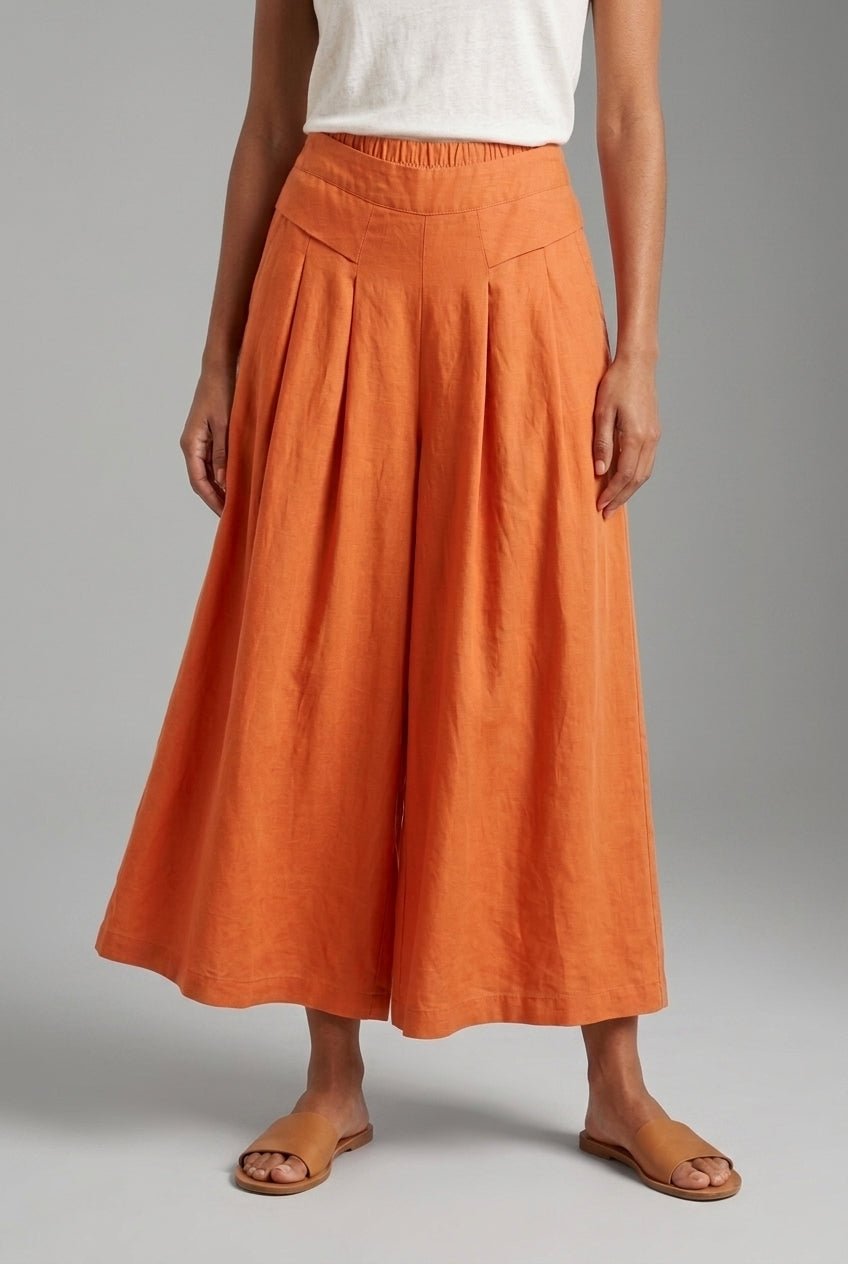 Breathable Wide-Leg Pants for Women, Loose Fit Lightweight Elastic Waistband, for Everyday, Travel, Casual & Relaxed Wea