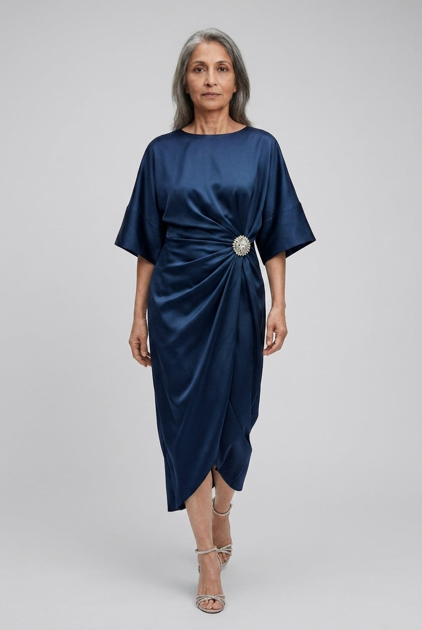 Maple | Wide Sleeve Satin Dress