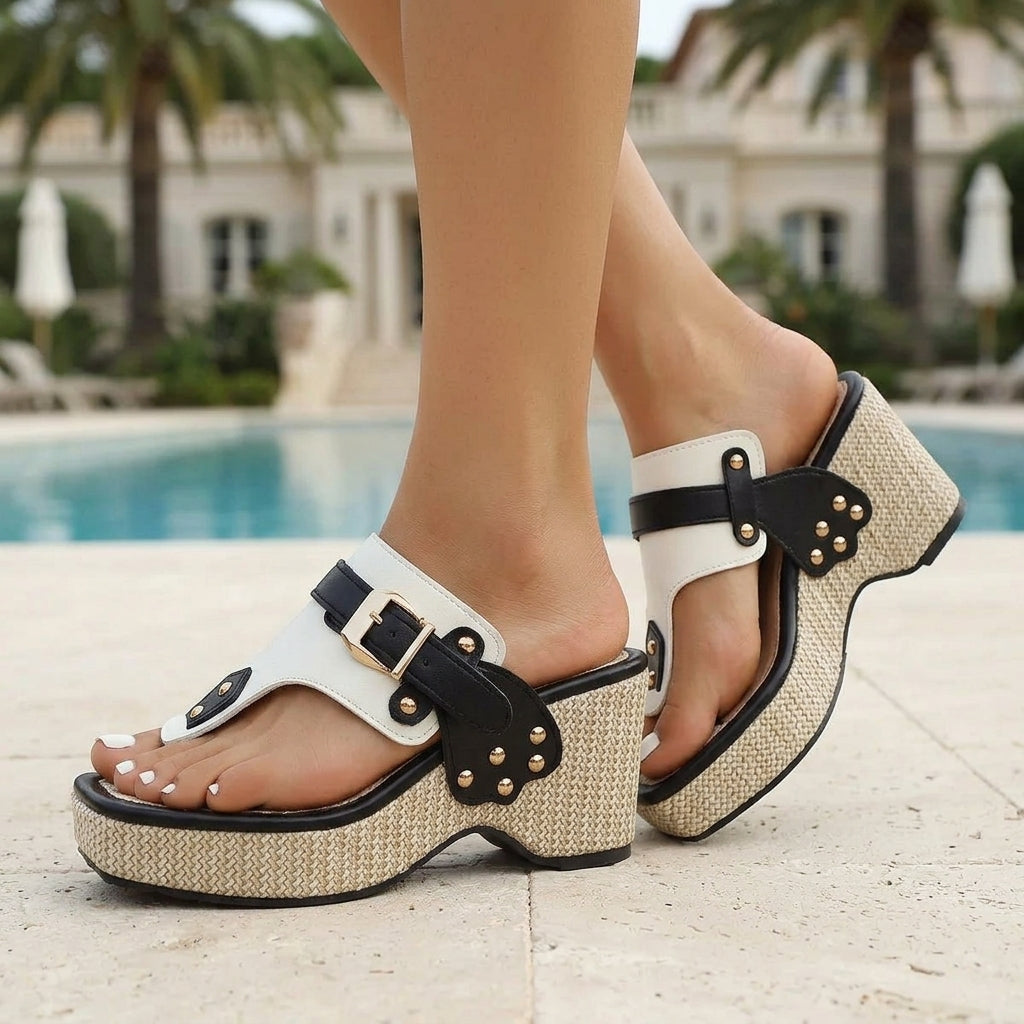Xiomara Uma | Woven Platform Thong Sandal