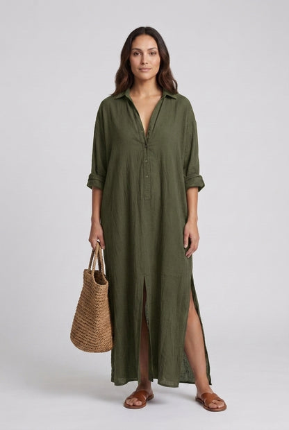 Elegant Maxi Dress for Women, Flattering Silhouette Long-Sleeve, for Work, Date Night, Brunch & Everyday Wear