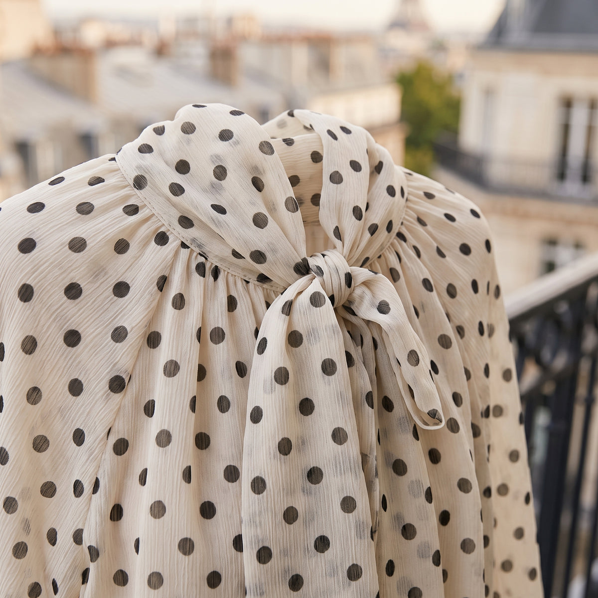 Aditi | Polka Dot V-Neck Blouse