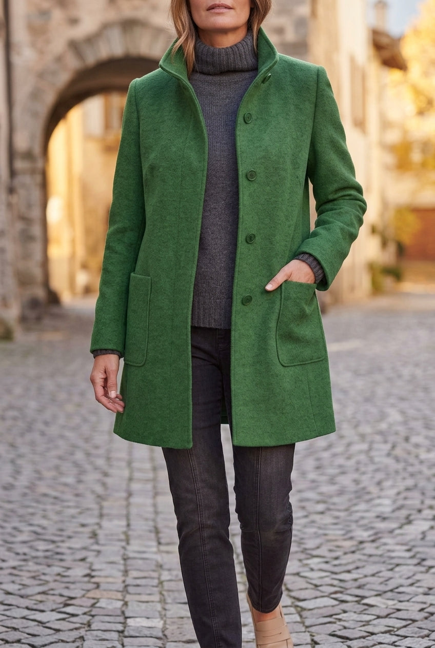 Lea | Stand-Collar Structured Winter Coat