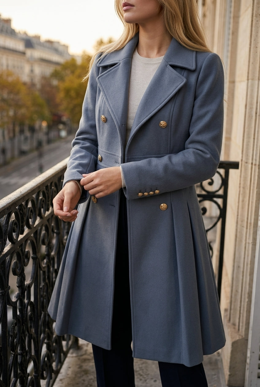Kia | Double Button Long-Sleeve Coat