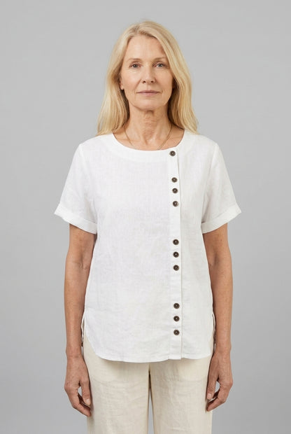 Zenaide | Short Sleeve Round Neck Blouse