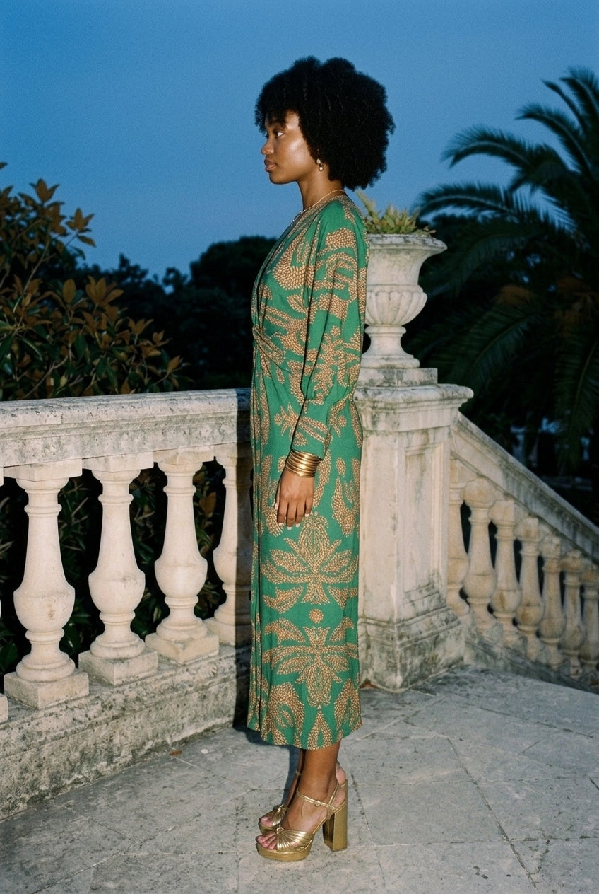 Ingeborg | Long Sleeve A-Line Maxi Dress
