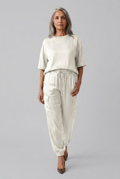 Luxe Flowing Two Piece Set for Women, Relaxed Vintage-Inspired Breathable, for Casual, Evening & Everyday Wear