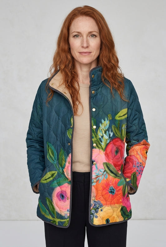 Dora | Vintage Floral Quilted Jacket