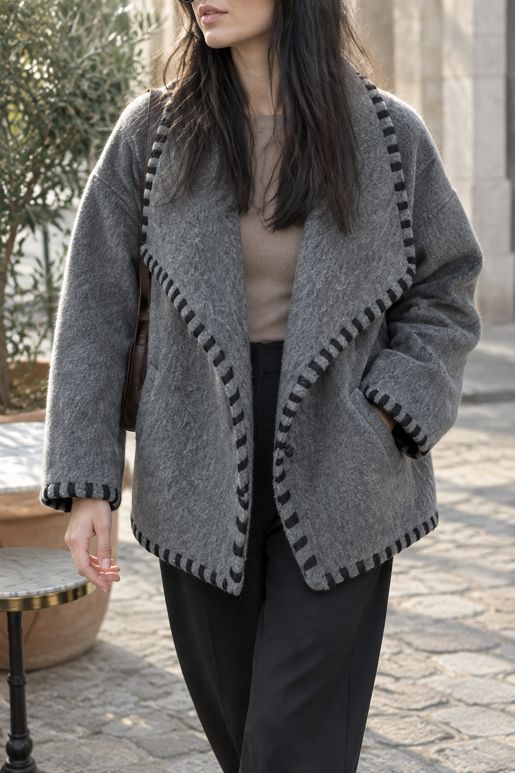 Ylvya | Striped Button Cardigan Jacket
