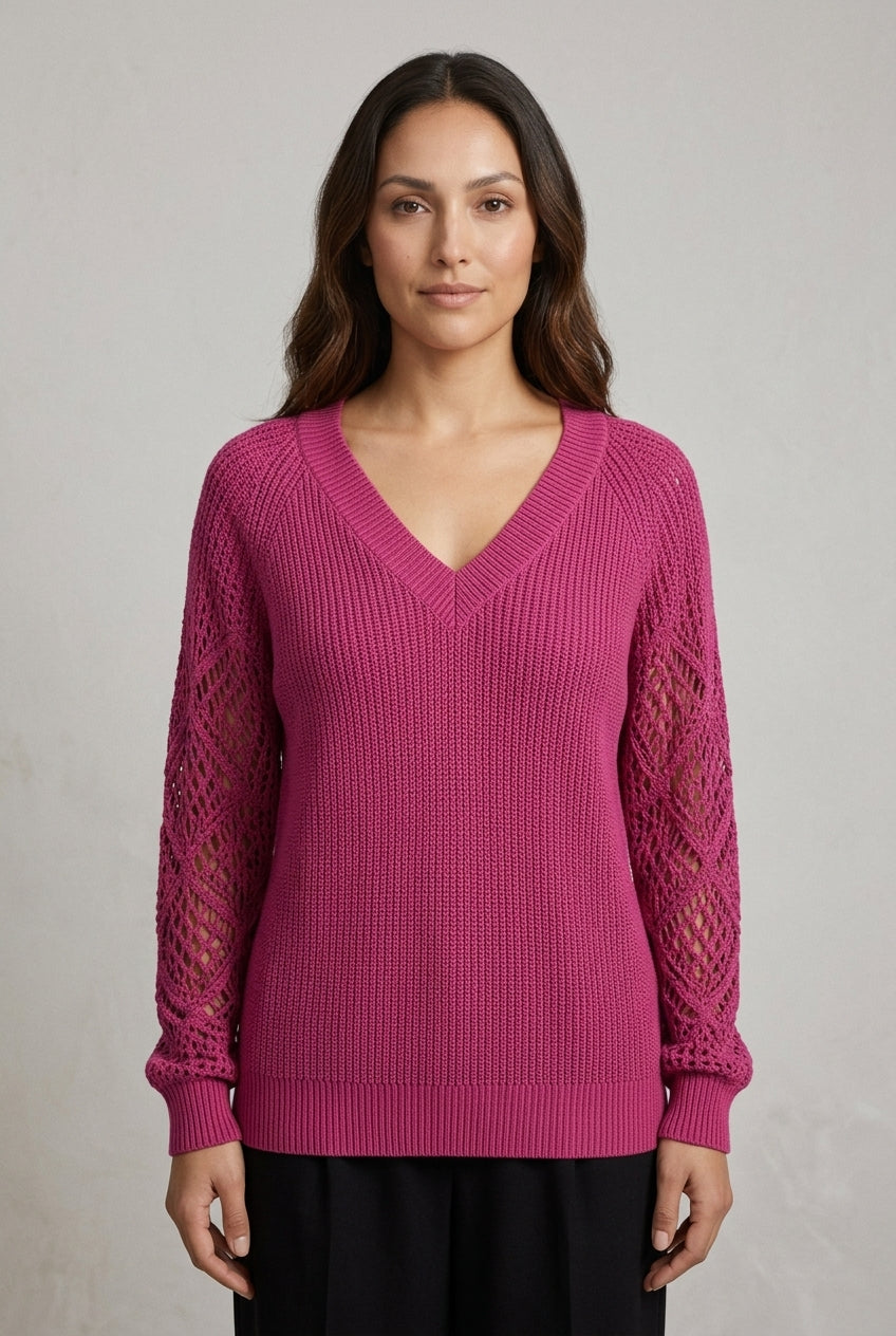 Elegant V-Neck Sweater for Women, Soft Breathable Knit Flattering Fit, for Work, Casual, Evening & Everyday Wear