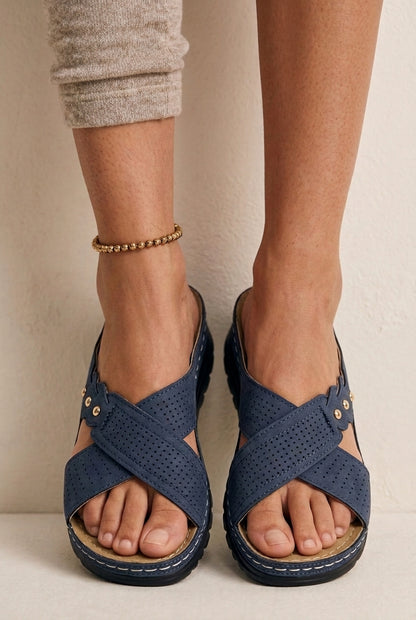 Stylish Orthopedic Wedge Sandals for Women, Lightweight Anti-Slip Sole with Ergonomic Support, for Summer, Travel, Casua