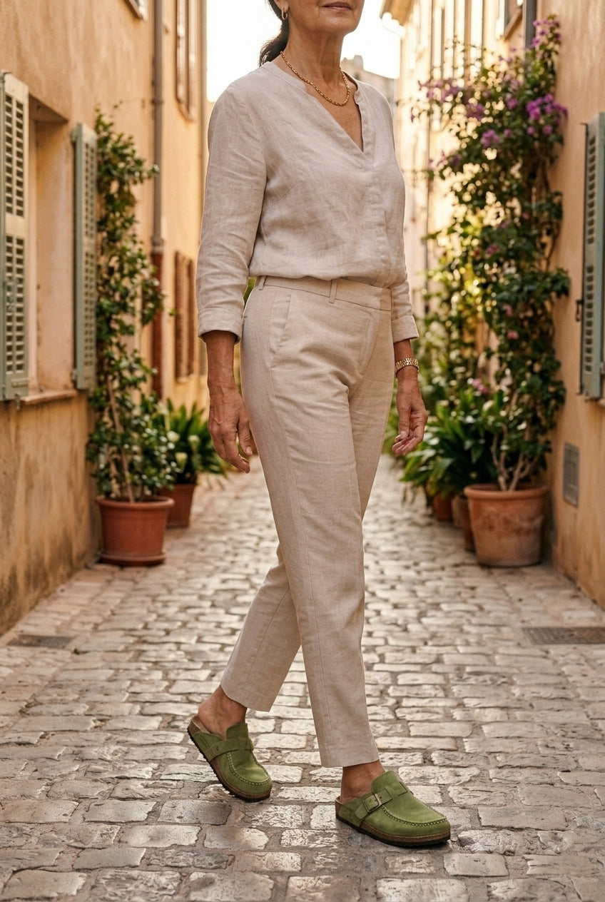 Elegant Low Heel Buckle Loafers for Women, Slip-On Metal Buckle Polished Structured, for Work, Office, Business & Everyd