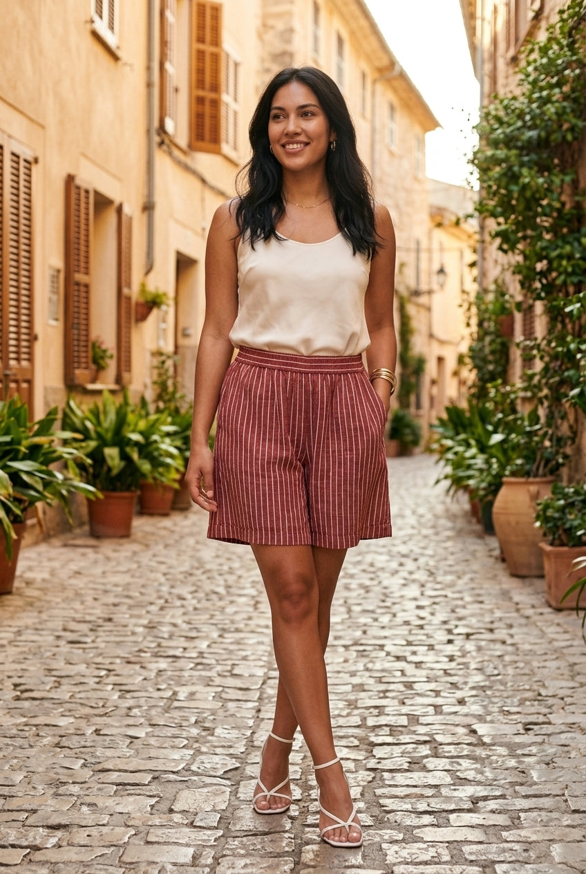 Marisol | Striped Wide-Leg Shorts