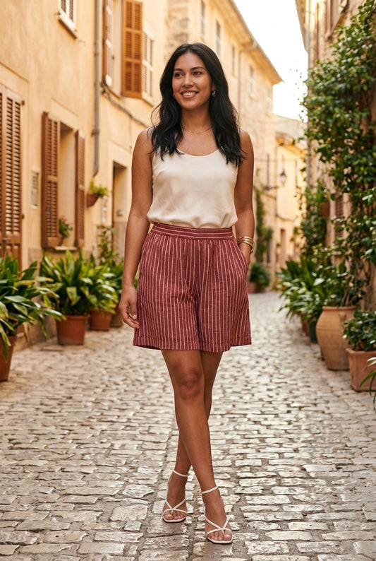 Marisol | Striped Wide-Leg Shorts